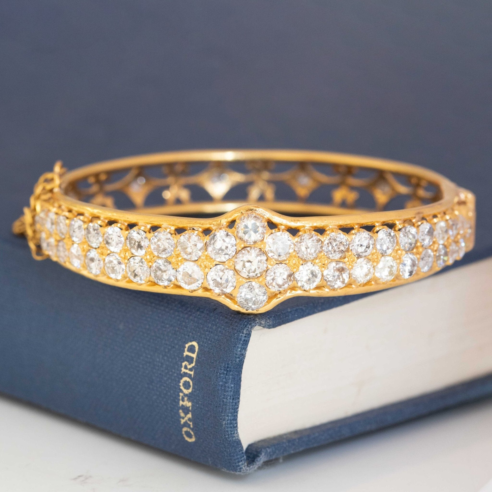 8.30ctw Victorian Old European Cut Diamond Cluster Bangle