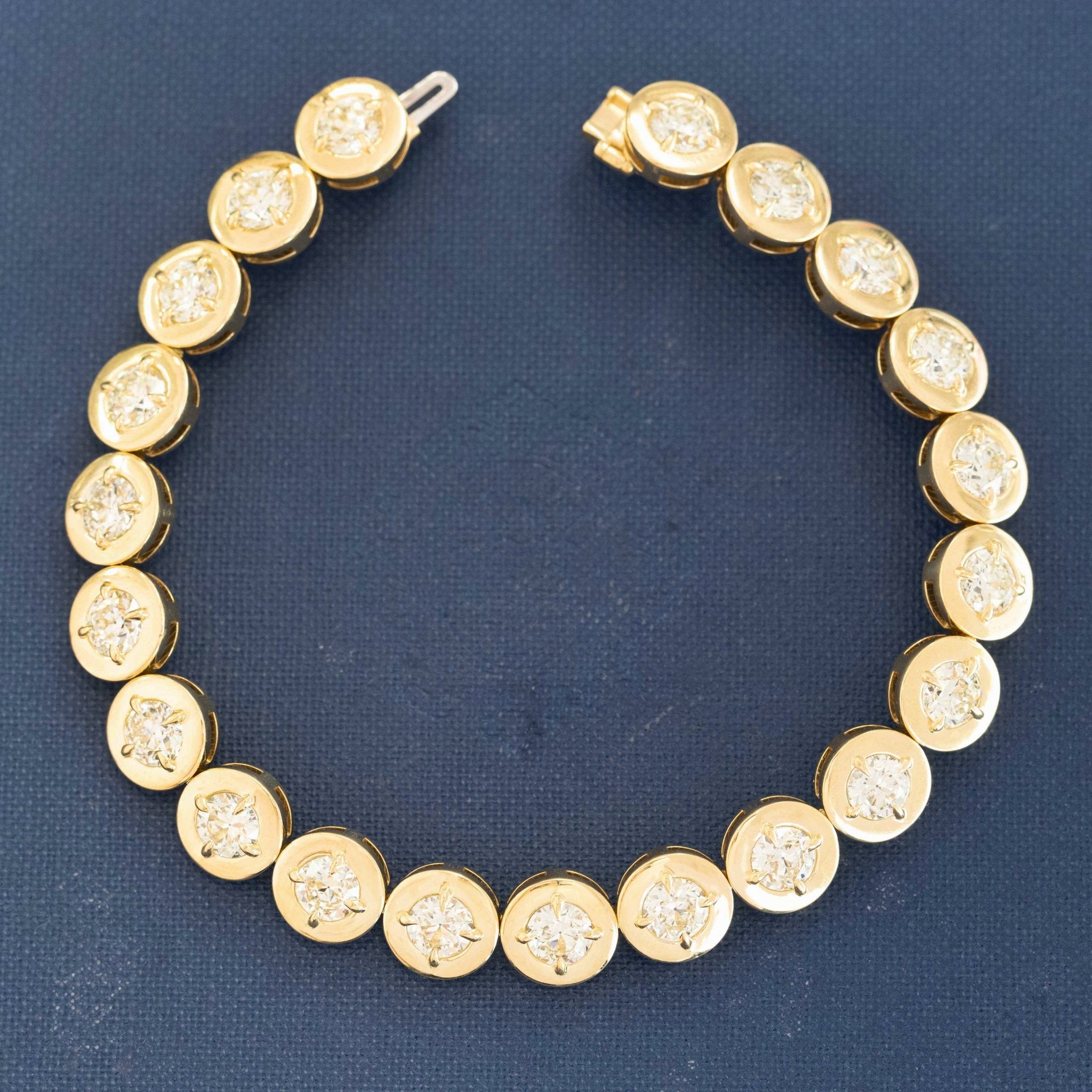 8.36ctw Old European Cut Diamond Compass Bezel Bracelet