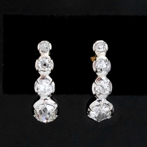 .83ctw Antique Diamond Collet Drop Earrings