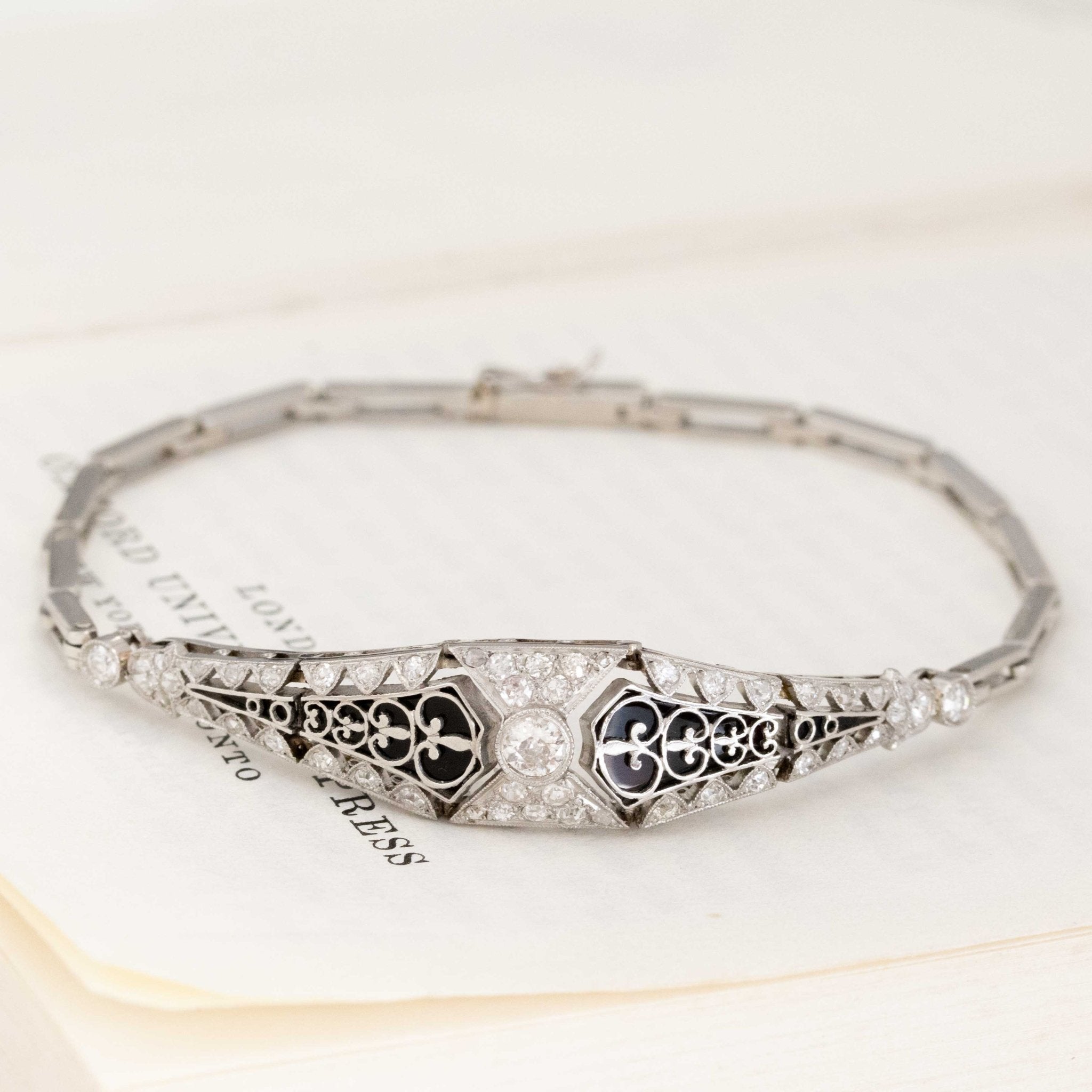 .83ctw Diamond & Onyx Belly Bracelet