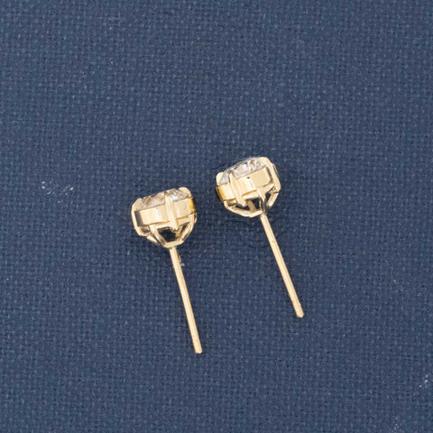 .83ctw Old European Cut Diamond Clover Stud Earrings