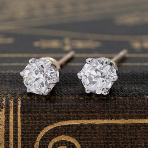 .83ctw Old European Cut Diamond Stud Earrings