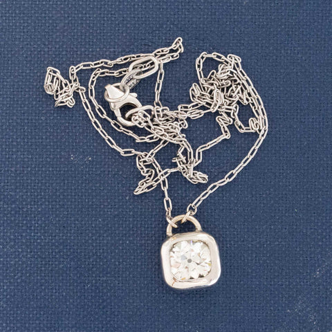 .84ct Old Mine Cut Diamond Bezel Pendant