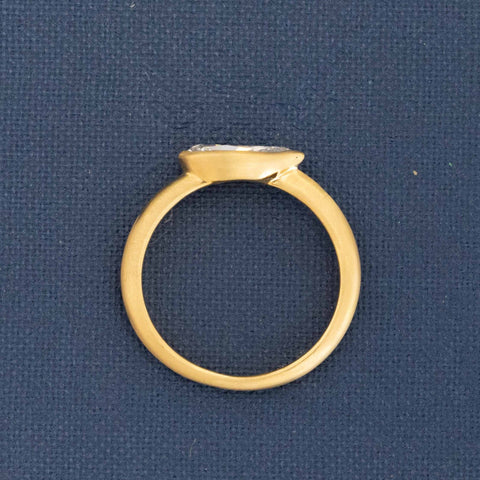 .84ct Pear Cut Diamond Bezel Solitaire, GIA F SI2