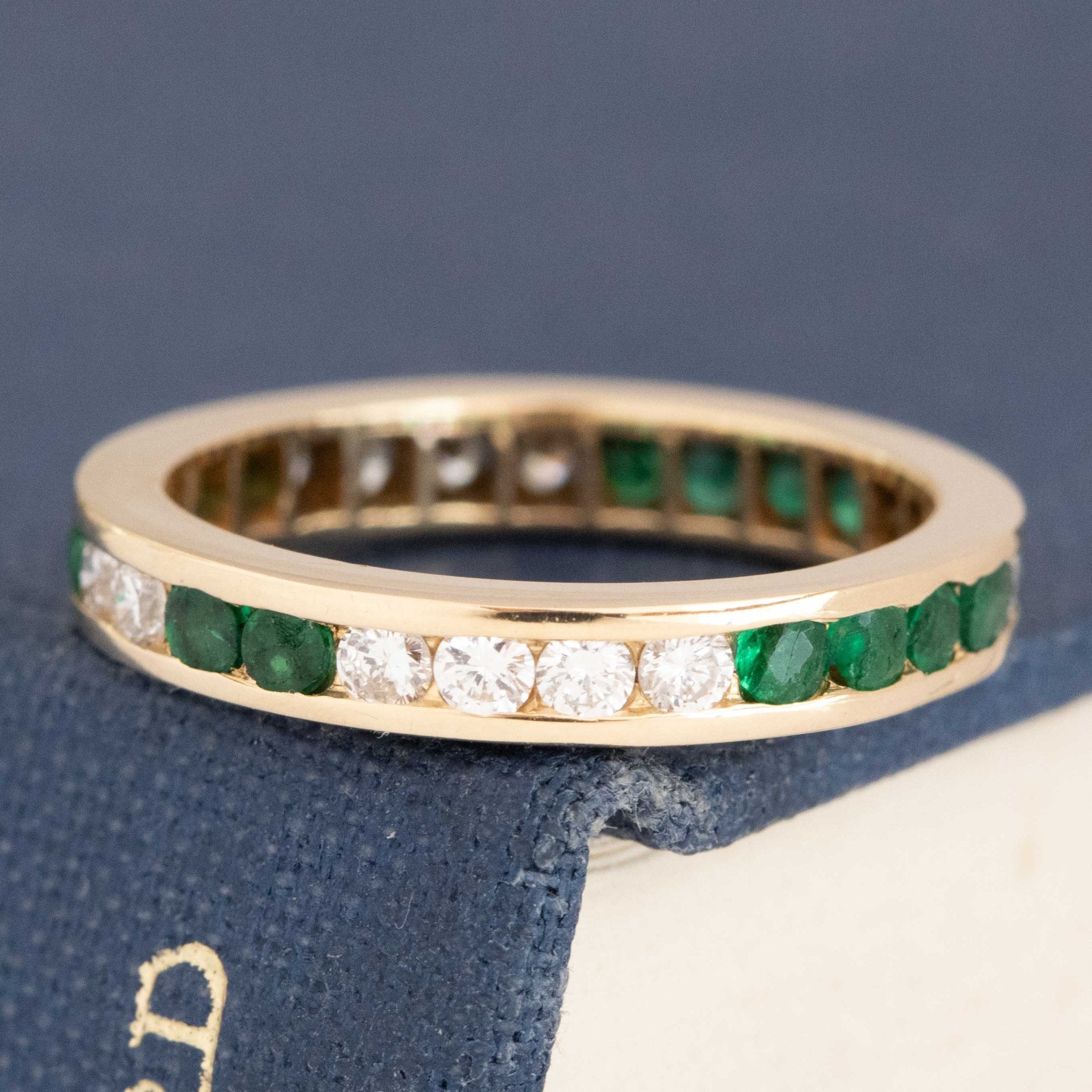 .84ctw Diamond & Emerald Eternity Band