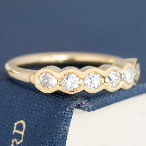 .84ctw Old European Cut Diamond 6-Stone Bezel Band