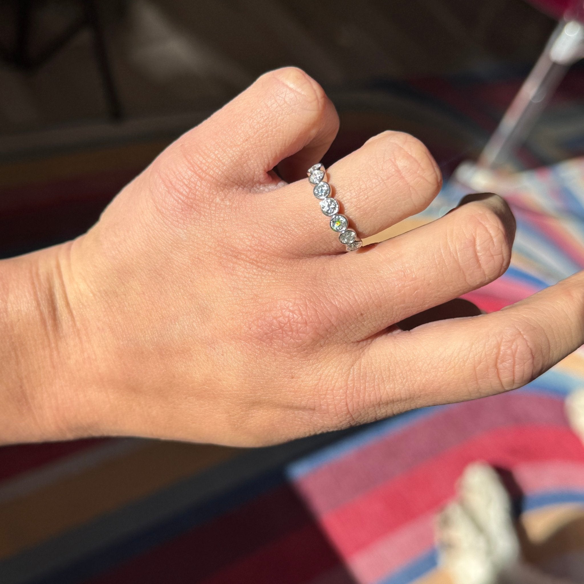 .84ctw Petite Old European Cut Diamond Half-Hoop Band