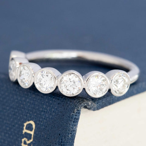 .84ctw Petite Old European Cut Diamond Half-Hoop Band