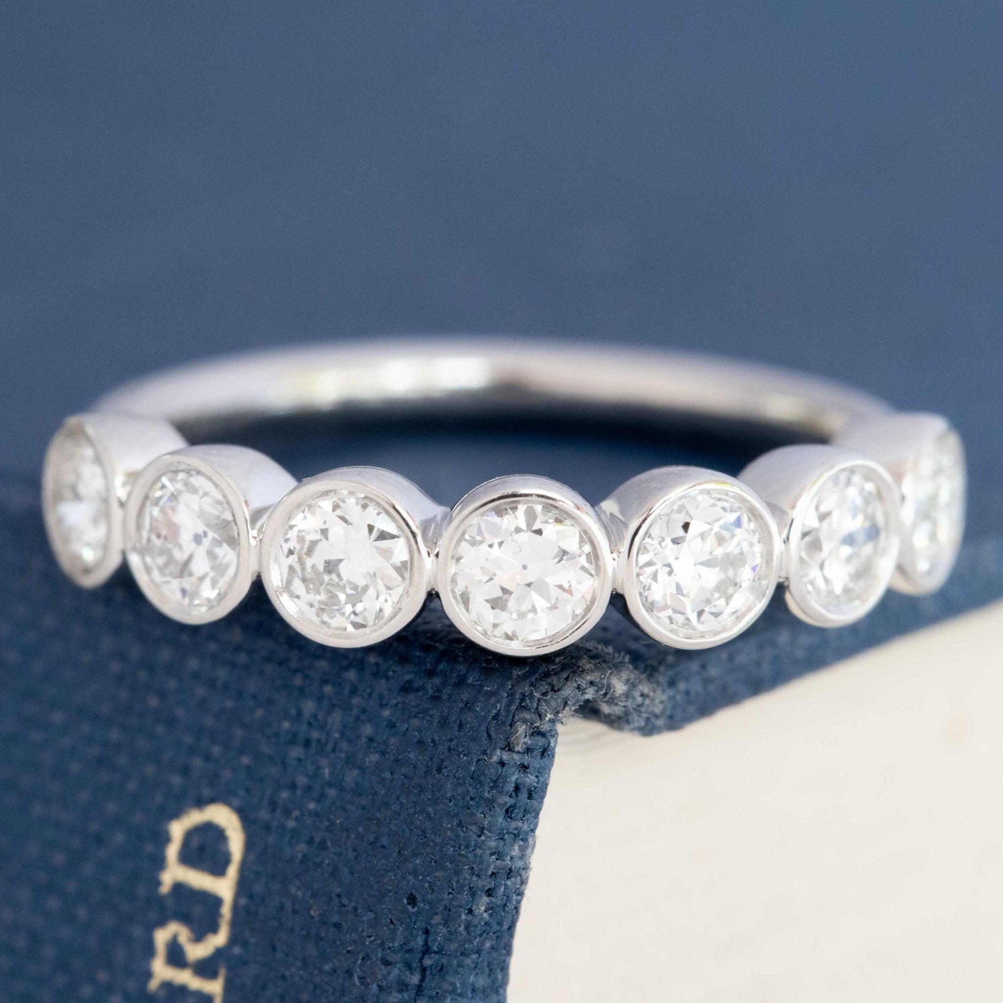 .84ctw Petite Old European Cut Diamond Half-Hoop Band