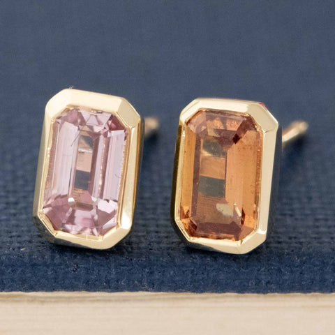 .84ctw Sapphire Bezel Stud Earrings