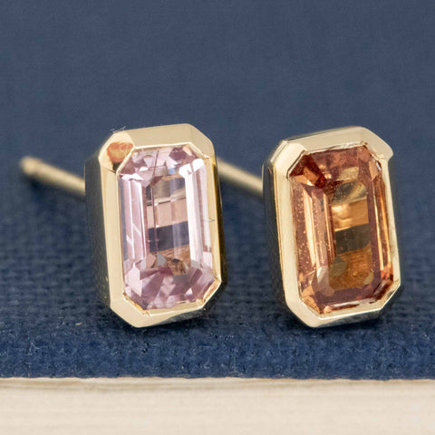 .84ctw Sapphire Bezel Stud Earrings