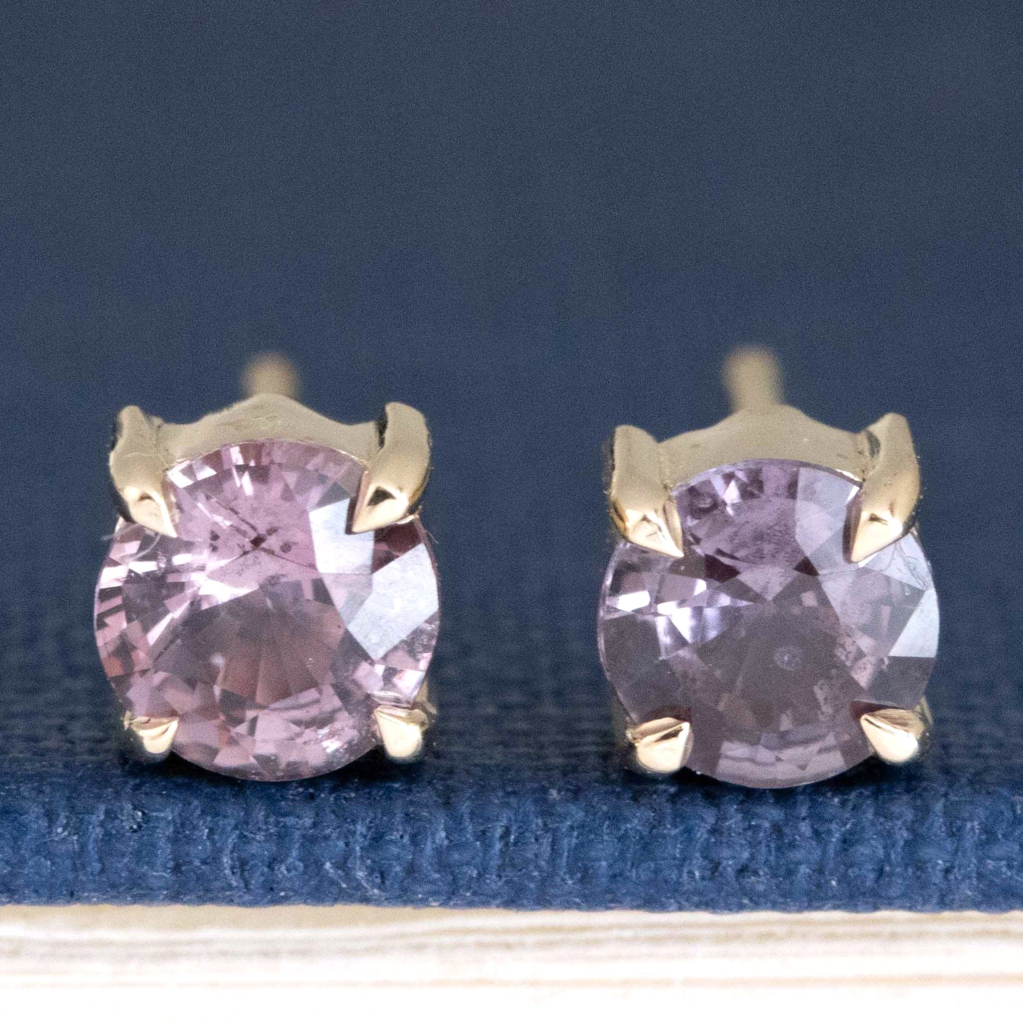 .84ctw Vintage Round Cut Sapphire Stud Earrings