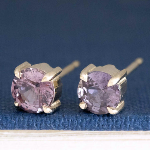 .84ctw Vintage Round Cut Sapphire Stud Earrings