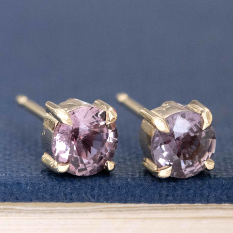 .84ctw Vintage Round Cut Sapphire Stud Earrings