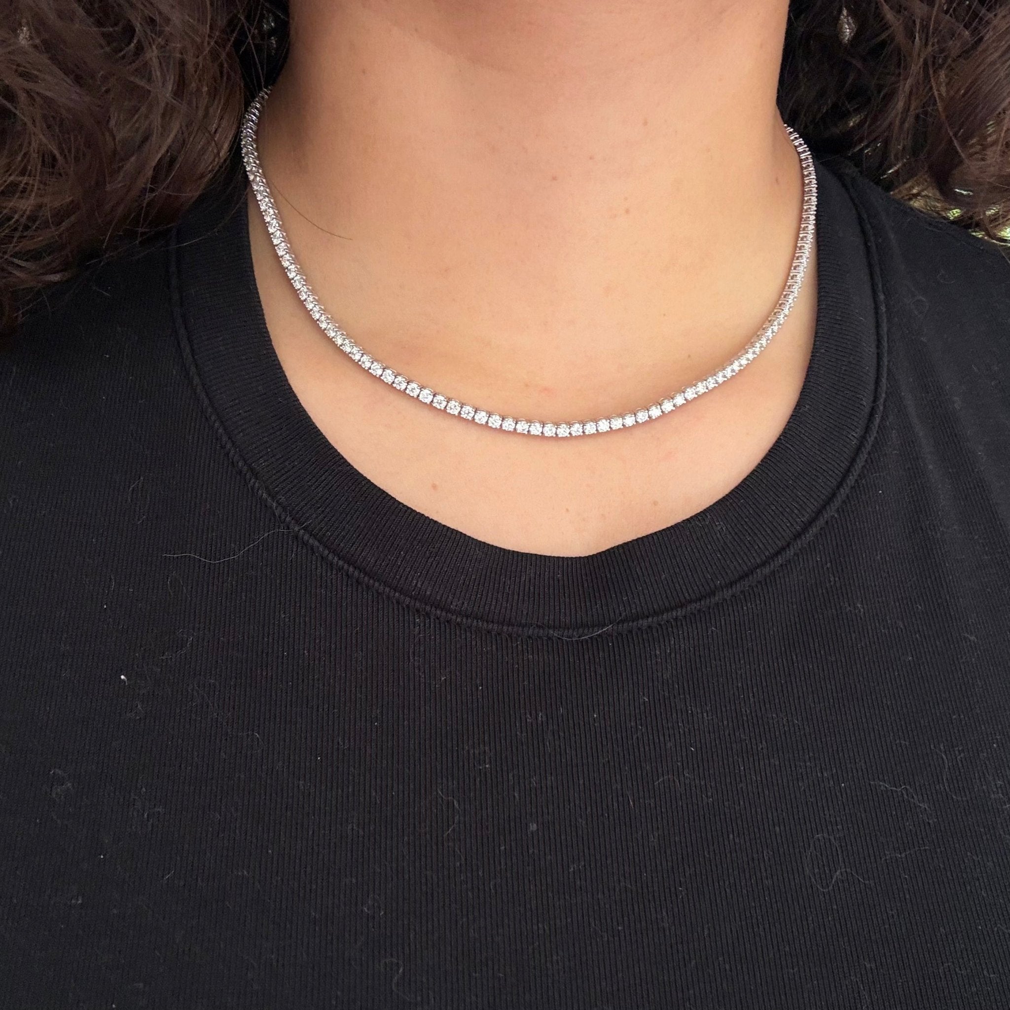 8.50ctw Round Brilliant Cut Diamond Tennis Necklace