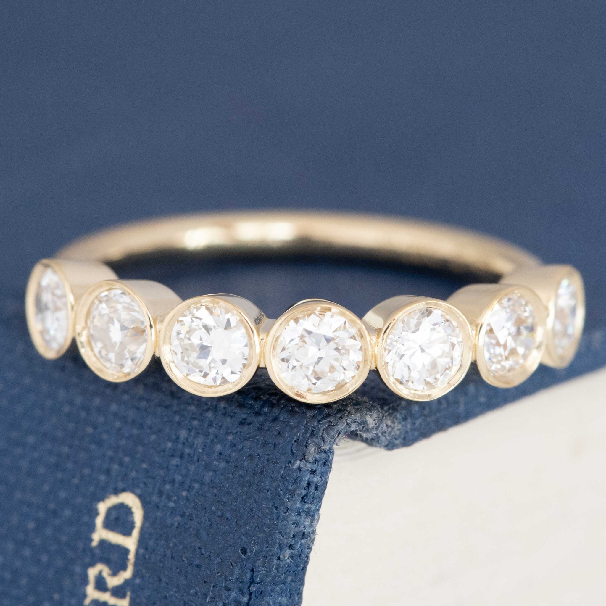 .85ctw Old European Cut Diamond Bezel Half-Hoop Band