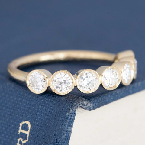 .85ctw Old European Cut Diamond Bezel Half-Hoop Band