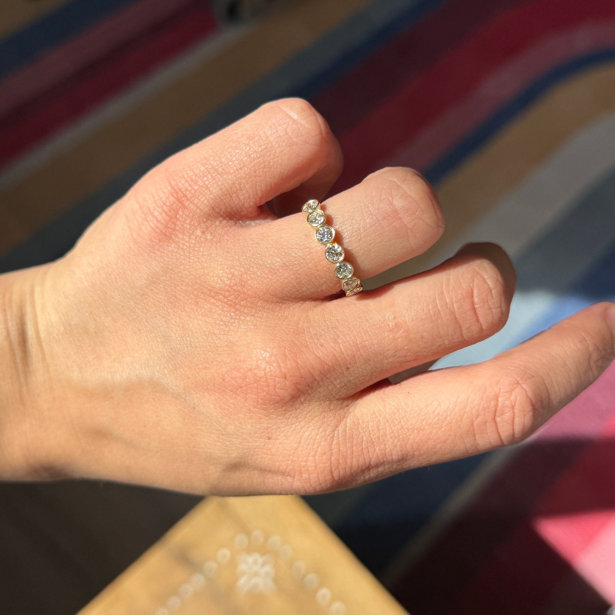 .85ctw Old European Cut Diamond Bezel Half-Hoop Band