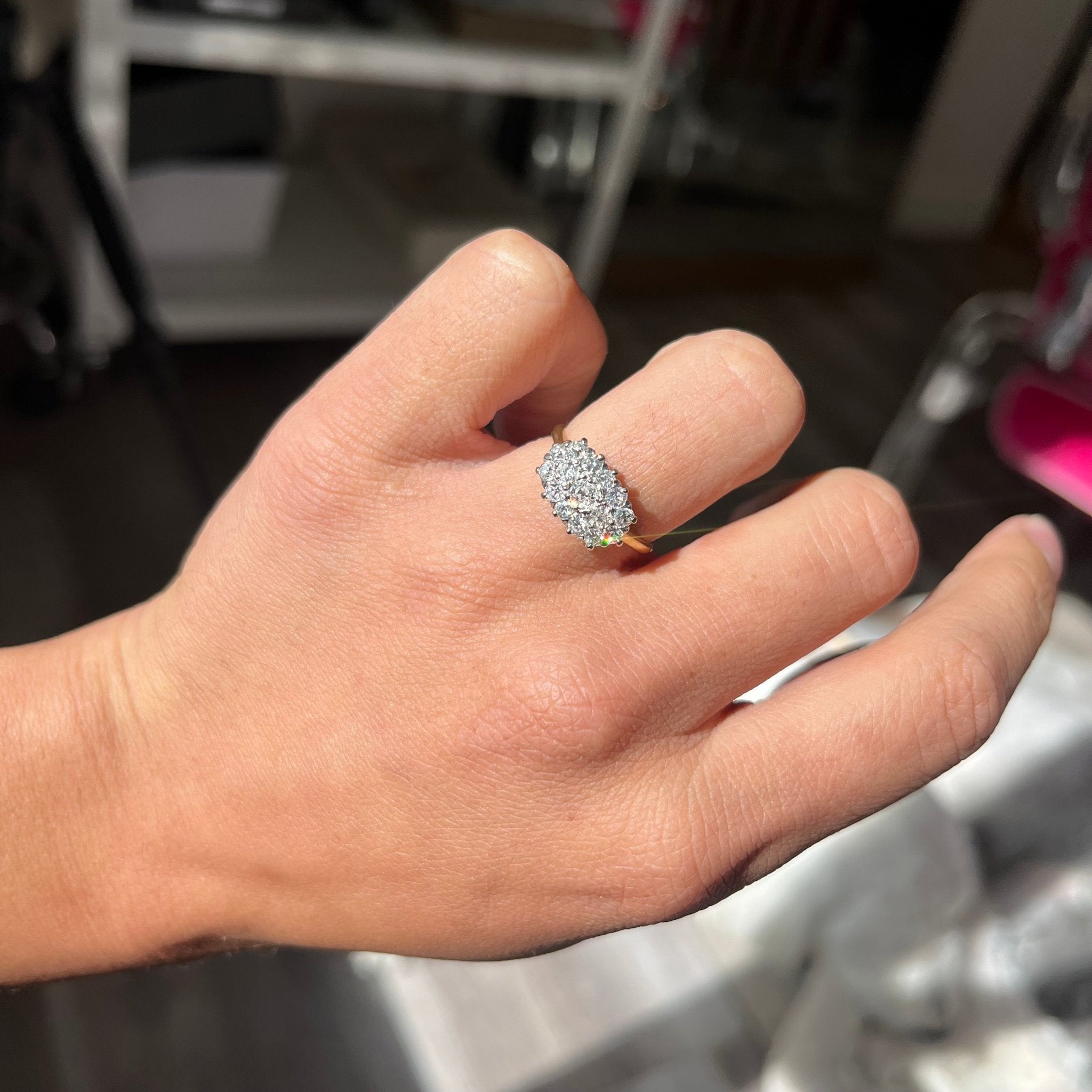 86ctw Antique Princess Diamond Cluster Ring