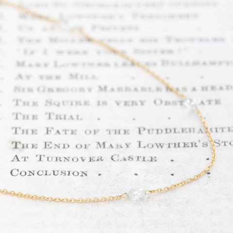 .86ctw Briolette Cut Diamond Station Necklace