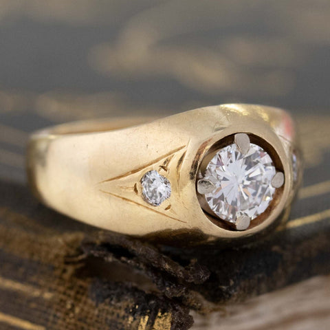 .86ctw Round Brilliant Cut Diamond Chunky Trilogy Ring