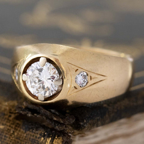 .86ctw Round Brilliant Cut Diamond Chunky Trilogy Ring