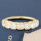 .87ctw Asscher Cut Diamond Bezel Half-Hoop Band with Antique Diamonds in yellow gold, antique-inspired one-of-a-kind wedding band