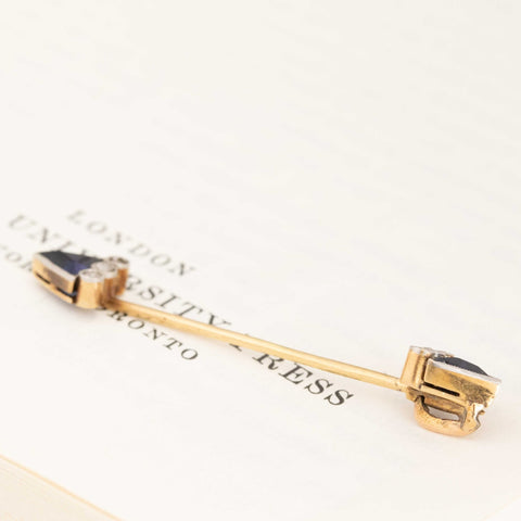 .87ctw Edwardian Diamond & (Syn) Sapphire Jabot