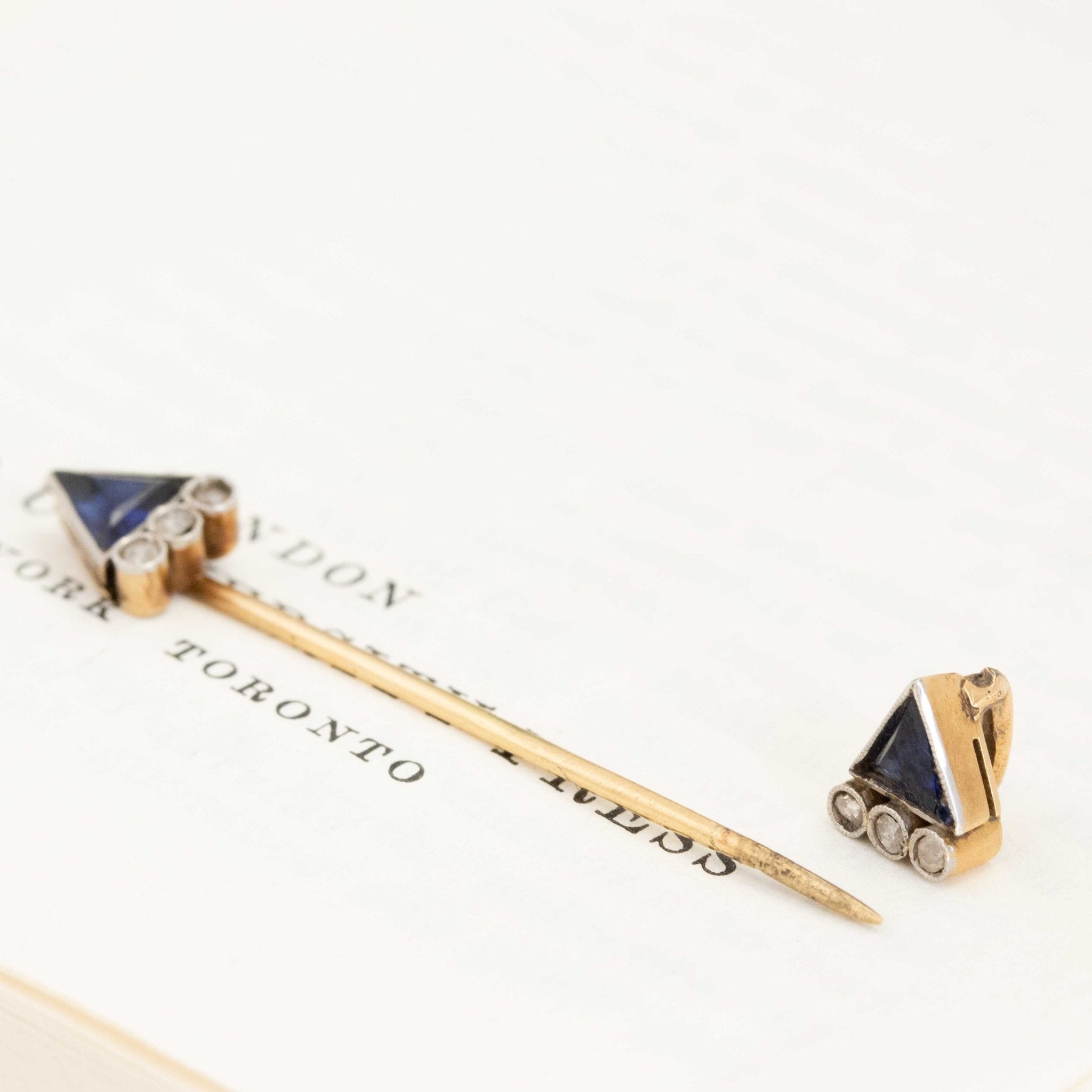 .87ctw Edwardian Diamond & (Syn) Sapphire Jabot