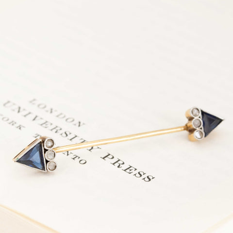 .87ctw Edwardian Diamond & (Syn) Sapphire Jabot