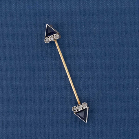 .87ctw Edwardian Diamond & (Syn) Sapphire Jabot