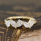 .87ctw Mixed Pear & Marquise Cut Diamond 5-Stone Band with Antique Diamonds in yellow gold, antique-inspired one-of-a-kind wedding band