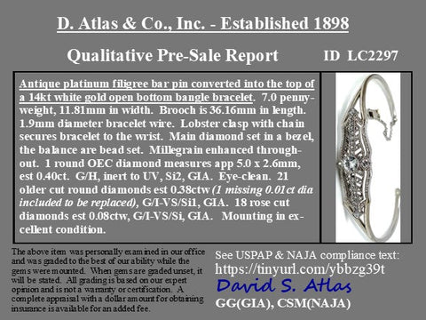 .87ctw Old European Cut Diamond Bangle