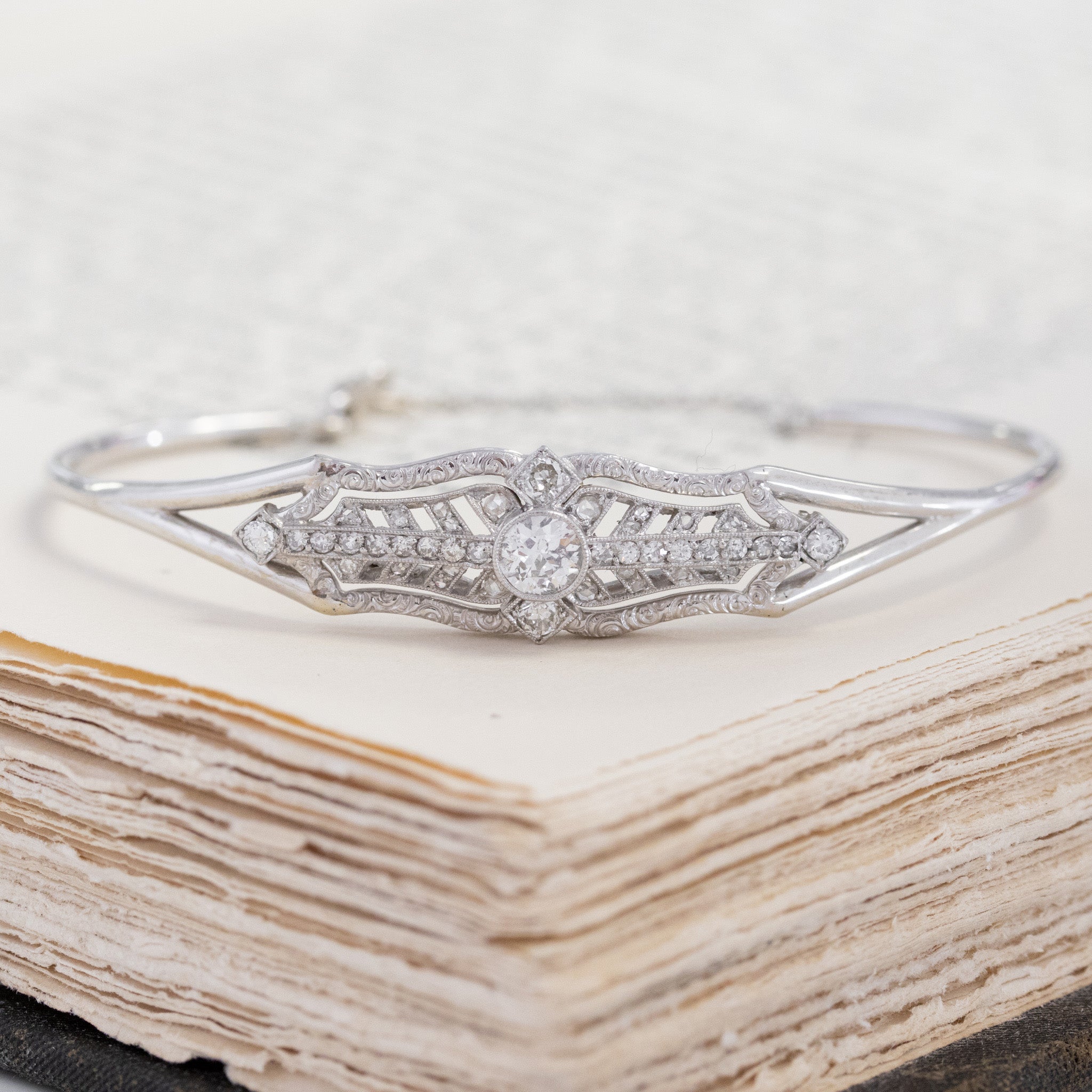 .87ctw Old European Cut Diamond Bangle