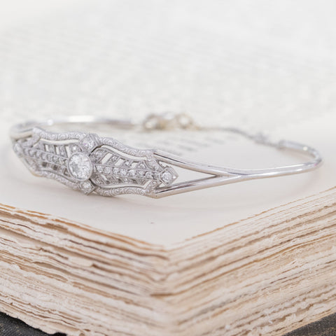 .87ctw Old European Cut Diamond Bangle