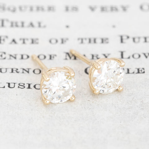 .88ctw Old European Cut Diamond Stud Earrings