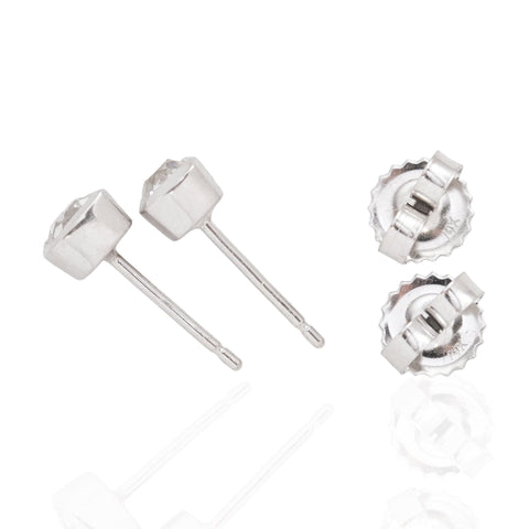 .88ctw Old Mine Cut Diamond Bezel Stud Earrings