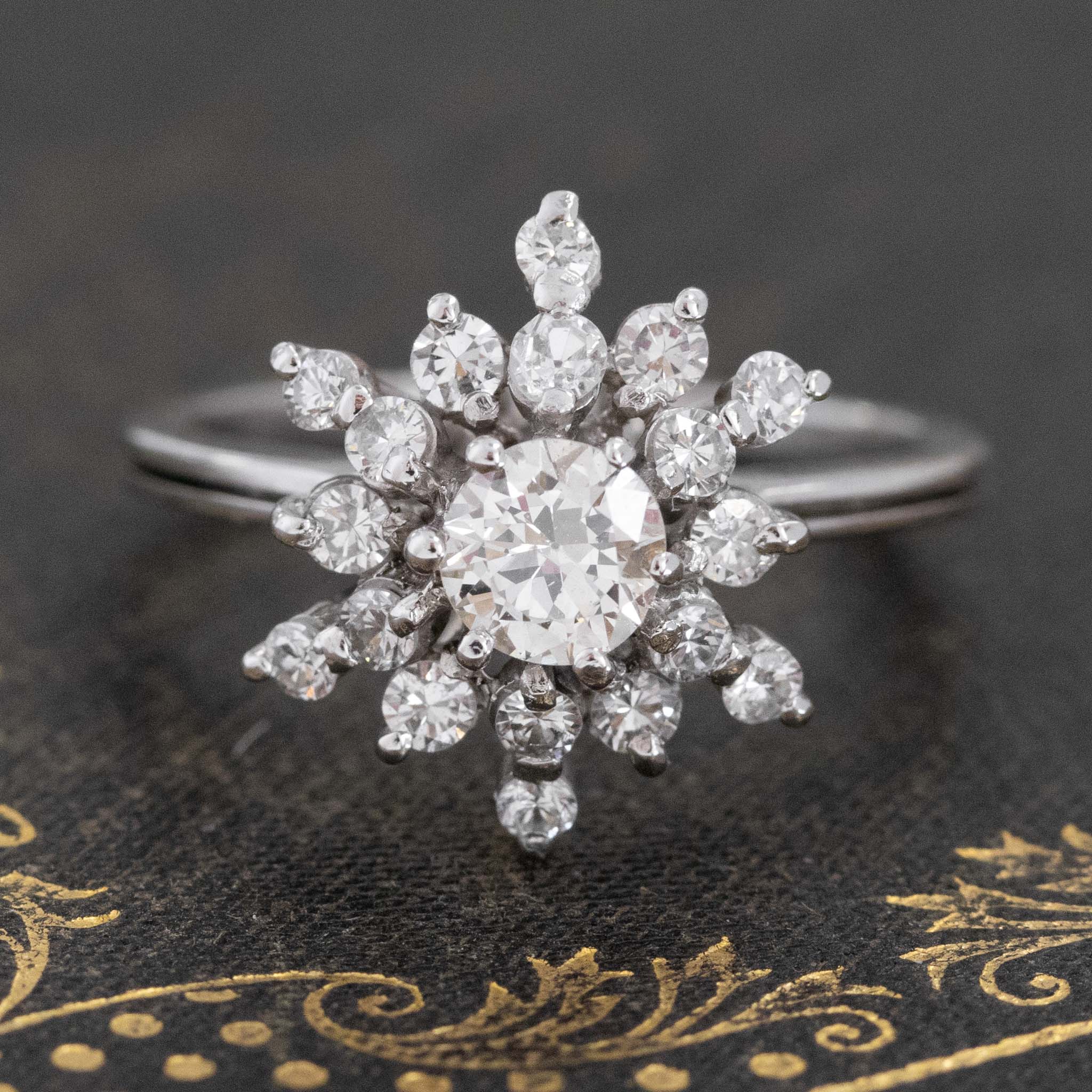 .88ctw Transitional Cut Diamond Snowflake Ring