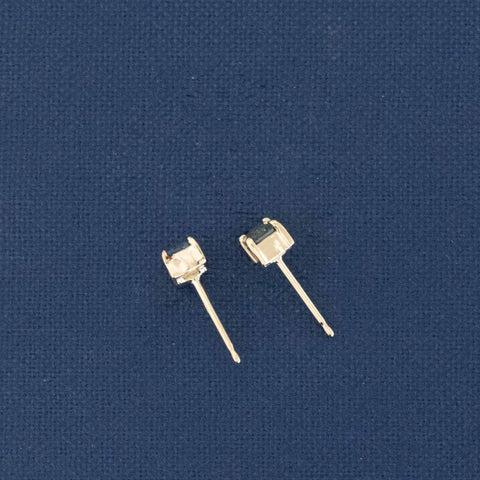 .88ctw Vintage Step Cut Sapphire Stud Earrings