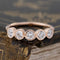 .89ctw Old European Cut Diamond 5-Stone Bezel Band with Old European Cut Diamonds in rose gold, antique-inspired one-of-a-kind wedding band