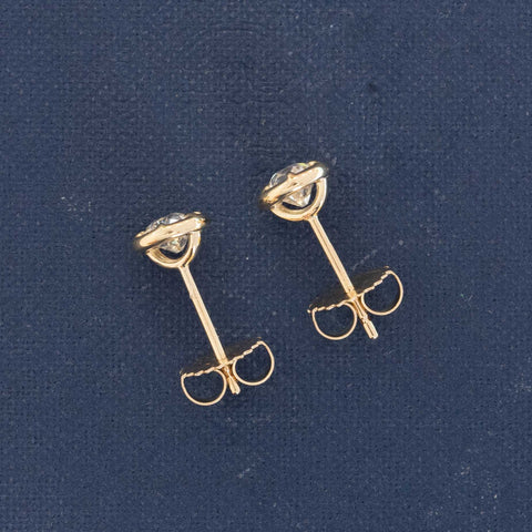 .89ctw Old European Cut Diamond Collet Stud Earrings