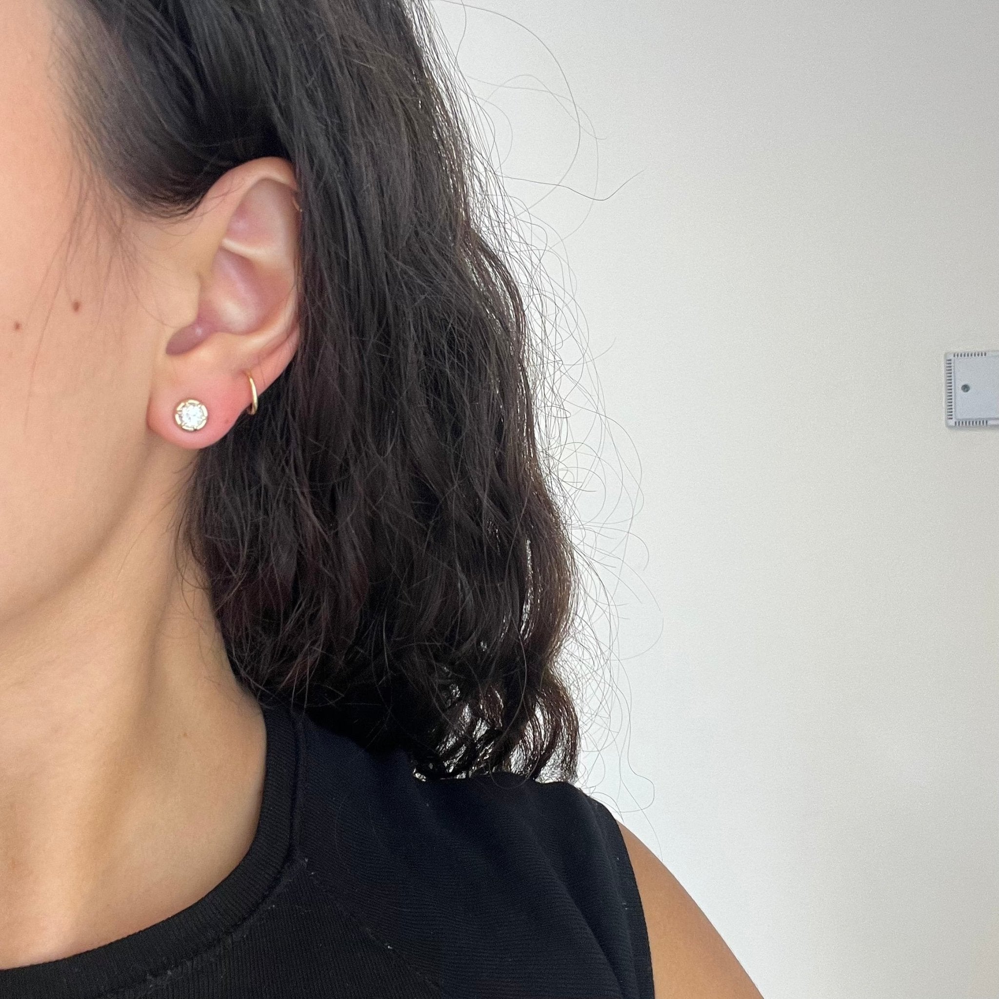 .89ctw Old European Cut Diamond Collet Stud Earrings