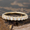 .89ctw Old Mine Cut Diamond Half-Hoop Band with Old Mine Cut Diamonds in yellow gold, antique-inspired one-of-a-kind wedding band