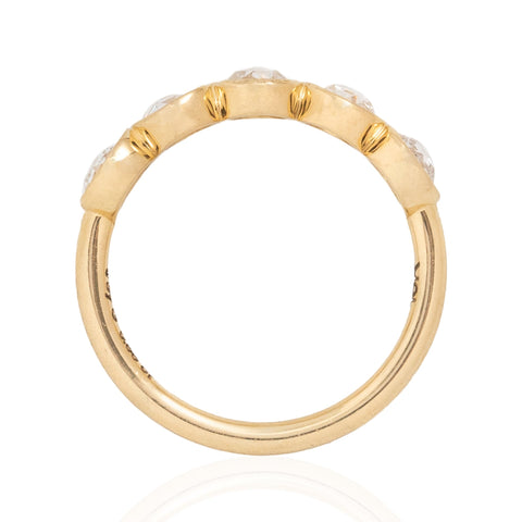 .89ctw Rose Cut Diamond Bezel 5-Stone Band