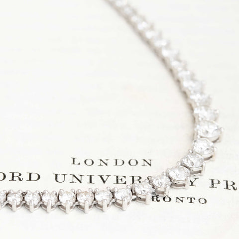 9.01ctw Round Brilliant Cut Diamond 3 Prong Tennis Necklace