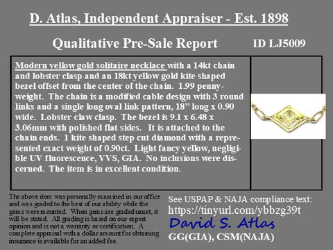 .90ct Kite Shape Diamond Bezel Necklace