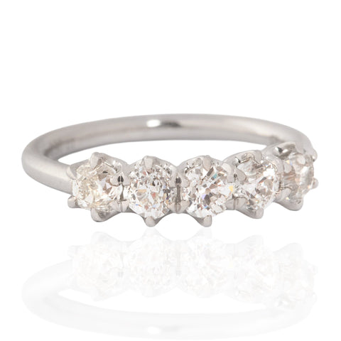 .90ctw Old European Cut Diamond 5-Stone Band