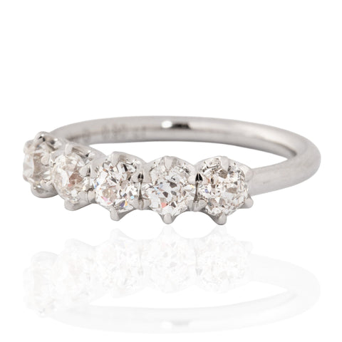.90ctw Old European Cut Diamond 5-Stone Band
