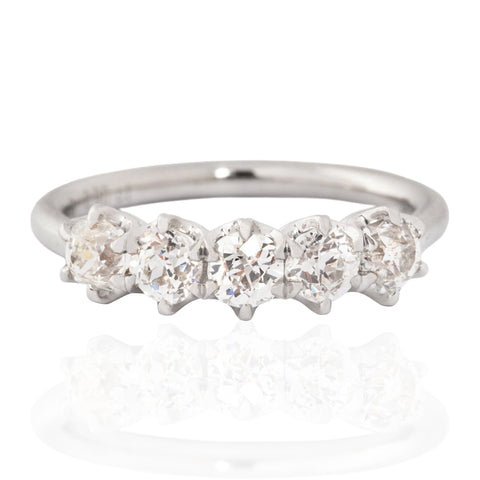 .90ctw Old European Cut Diamond 5-Stone Band