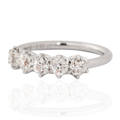 .90ctw Old European Cut Diamond 5-Stone Band